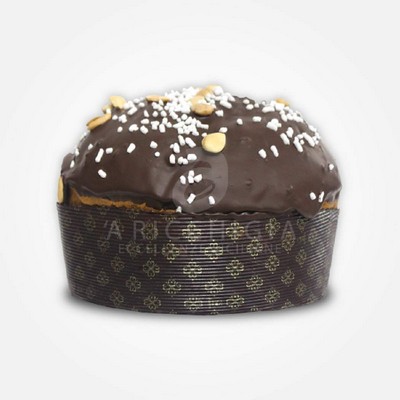 A' Ricchigia - Homemade Panettone Covered with Chocolate and Grain Almonds - 750 gr